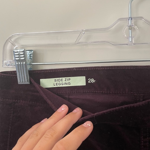 PURPLE VELVET PANTS WITH SIDE ZIP - Picture 8 of 10